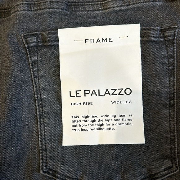 Frame Denim Le Palazzo High Rise Wide Leg Jeans in Black Size 34 - Picture 8 of 9